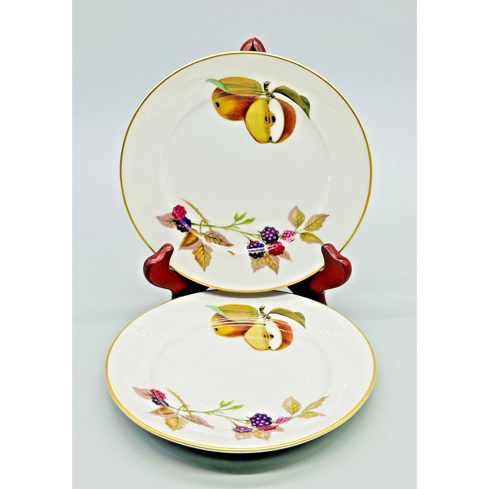 Royal Worcester Evesham Gold Bread Butter‎ Plate 6.5 inch Lot of 2 Fruit Vintage